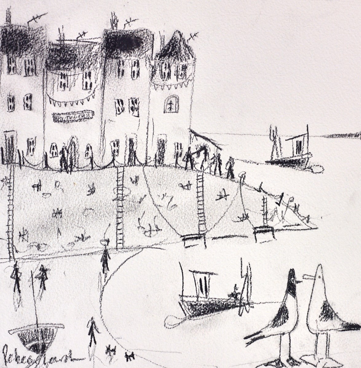 Busy Beach Sketch II